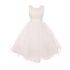 RainKids Big Girls Ivory Pearl Hi-Low Satin Tulle Flower Girl Dress 8-12 - SophiasStyle.com