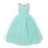 RainKids Little Girls Aqua Illusion Pearl Rhinestone Flower Girl Dress 2-6 - SophiasStyle.com