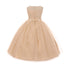 Rain Kids Big Girls Champagne Pearl Rhinestone Tulle Junior Bridesmaid Dress 8-12 - SophiasStyle.com