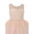 RainKids Big Girls Blush Illusion Pearl Rhinestone Junior Bridesmaid Dress 8-12 - SophiasStyle.com