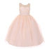 RainKids Big Girls Blush Illusion Pearl Rhinestone Junior Bridesmaid Dress 8-12 - SophiasStyle.com