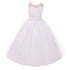 RainKids Little Girls White Pearl Rhinestone Tulle Flower Girl Dress 2-6 - SophiasStyle.com
