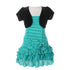 Little Girls Jade Black Pleated Tiered Velveteen Bolero 2 Pc Dress Outfit 2-6 - SophiasStyle.com