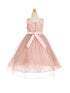 Little Girls Blush Rose Gold Glitter Tulle Sleeveless Flower Girl Dress 3-6 - SophiasStyle.com