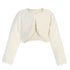 Big Girls Ivory Long Sleeve Single Button Faux Fur Bolero 7-10 - SophiasStyle.com