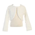Lito Big Girls White Faux Fur Soft Swirl Long Sleeved Stylish Bolero 6-10 - SophiasStyle.com