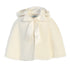 Little Girls Ivory Ribbon Accent Hooded Swirl Texture Faux Fur Cape 2T-6 - SophiasStyle.com