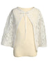 Lito Girls White Ribbon Tie Lace Communion Junior Bridesmaid Cape 2-10 - SophiasStyle.com