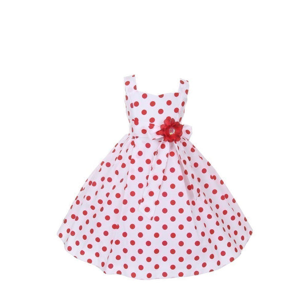 Cinderella Couture Little Girls Red Polka Dots Easter Flower Girl Dress 2-6 - SophiasStyle.com