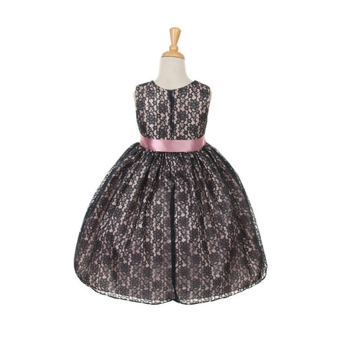 Cinderella Couture Big Girls Navy Satin Multi Color Sashes Dress 8-14 - SophiasStyle.com