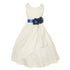Little Girls Ivory Blue Bridal Dull Satin Sequin Flowers Occasion Dress 2-6 - SophiasStyle.com