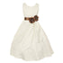 Little Girls Ivory Mocha Bridal Dull Satin Sequin Flowers Occasion Dress 2-6 - SophiasStyle.com