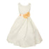 Little Girls Ivory Peach Bridal Dull Satin Sequin Flowers Occasion Dress 2-6 - SophiasStyle.com