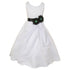 Big Girls White Black Bridal Dull Satin Sequin Flowers Occasion Dress 8-14 - SophiasStyle.com