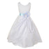 Big Girls White Blue Bridal Dull Satin Sequin Flowers Occasion Dress 8-14 - SophiasStyle.com