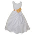 Big Girls White Peach Bridal Dull Satin Sequin Flowers Occasion Dress 8-14 - SophiasStyle.com