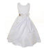 Little Girls White Silver Bridal Dull Satin Sequin Flowers Occasion Dress 2-6 - SophiasStyle.com