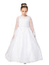 Tip Top Kids Big Girls White Lace Hem Mesh Jacket Communion Dress 7-18 - SophiasStyle.com
