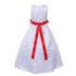Big Girls White Red Flower Sash Full Bridal Junior Bridesmaid Dress 16 - SophiasStyle.com