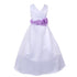 Big Girls White Lavender Flower Sash Full Bridal Junior Bridesmaid Dress 16 - SophiasStyle.com