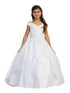 Big Girls White Lace Embroidery Split Skirt Communion Dress 7-18 - SophiasStyle.com