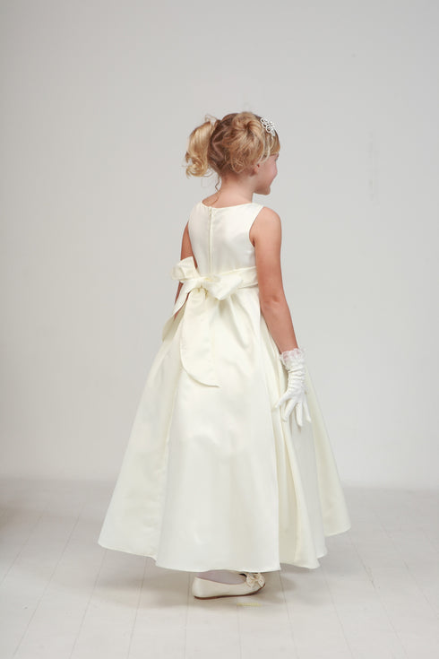 Cinderella Couture Big Girls Ivory Pearls Waistband Flower Girl Dress 8-16 - SophiasStyle.com