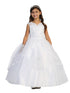 Big Girls White Lace Rhinestone Tulle Embroidered Communion Dress 7-18 - SophiasStyle.com