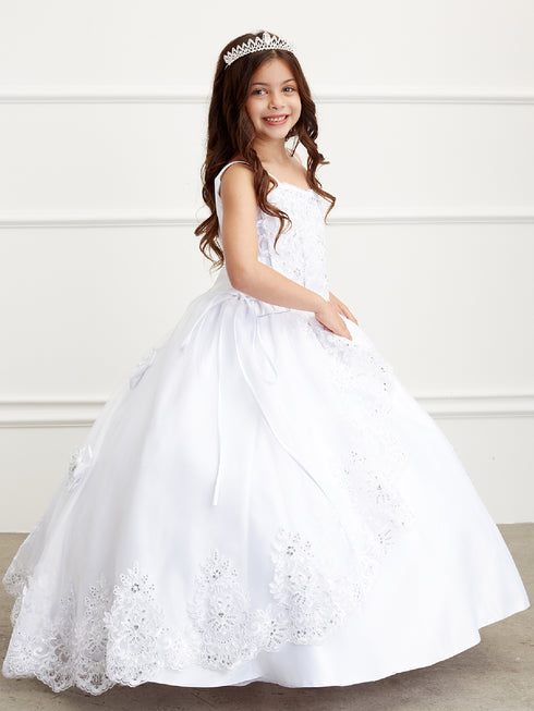 Tip Top Kids Big Girls White Lace Maria Bolero Communion Dress 7-18 - SophiasStyle.com
