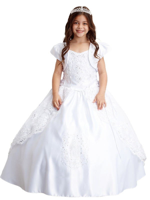 Tip Top Kids Big Girls White Lace Maria Bolero Communion Dress 7-18 - SophiasStyle.com