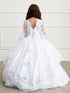 Tip Top Kids Big Girls White Detachable Skirt Train Communion Dress 7-18 - SophiasStyle.com