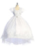 Tip Top Kids Big Girls White Virgin Mary Bolero Bow Train Communion Dress 7-18 - SophiasStyle.com