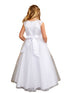 Tip Top Kids Girls White Lace Satin Tulle Communion Special Occasion Dress, Sizes 7-18 - SophiasStyle.com