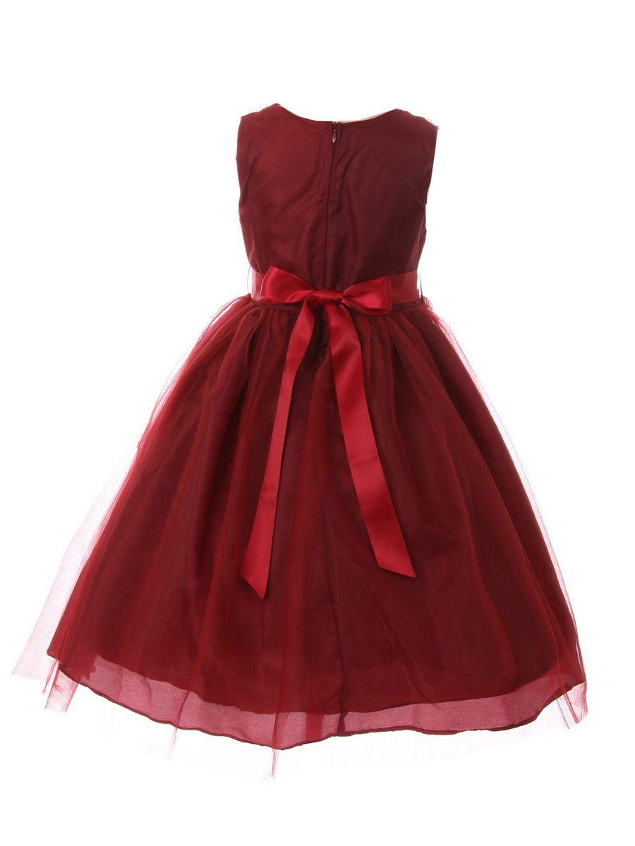 winter dresses zipper bodycon Baby Girl's Foil Stars Overlay Burgundy Dress, 12M main image 1