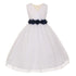 Big Girls White Black Chiffon Flowers Tulle Junior Bridesmaid Dress 8-14 - SophiasStyle.com