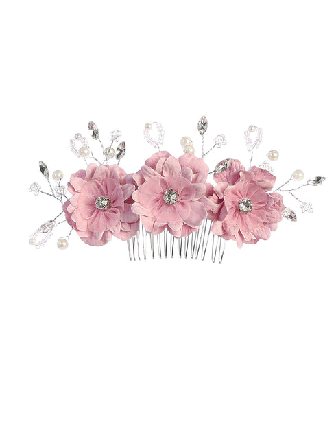 Tip Top Kids Girls Multi Color Three Rhinestone Flower Hair Comb - SophiasStyle.com