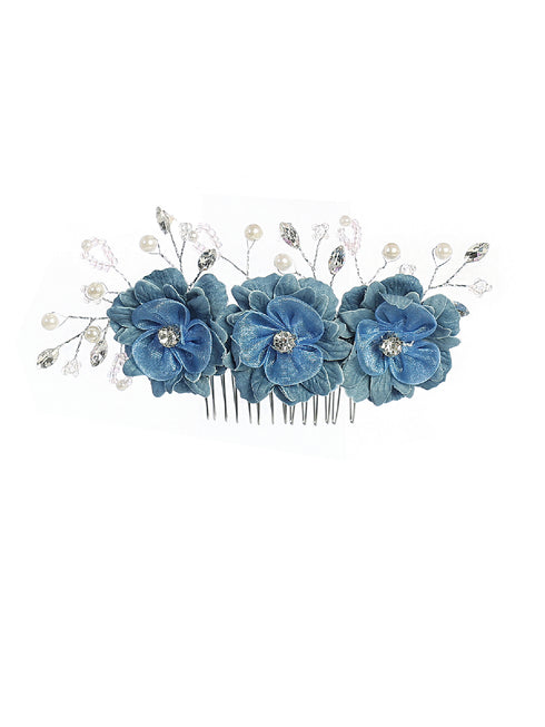 Tip Top Kids Girls Multi Color Three Rhinestone Flower Hair Comb - SophiasStyle.com