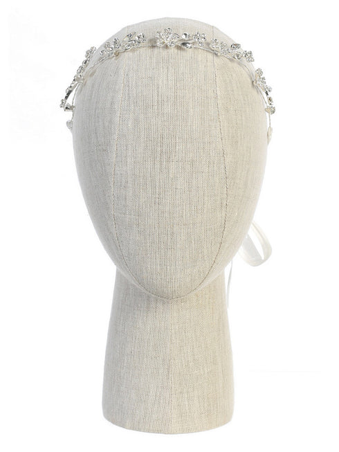 Tip Top Kids Girls Silver Flower Leaf Headpiece - SophiasStyle.com