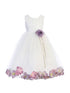 Kids Dream Big Girls White Lavender Floral Petal Junior Bridesmaid Dress 8-14 - SophiasStyle.com