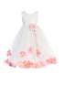 Kids Dream Big Girls White Pink Floral Petal Junior Bridesmaid Dress 8-14 - SophiasStyle.com