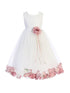 Kids Dream Little Girls White Rose Floral Petal Flower Girl Dress 2-6 - SophiasStyle.com