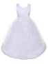 Big Girls White White Petal Sash Junior Bridesmaid Plus Size Dress 16.5-20.5 - SophiasStyle.com