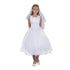 Kids Dream Girls' White Satin Lace Beadwork Wire Hem Communion Dress, Sizes 2-16 - SophiasStyle.com