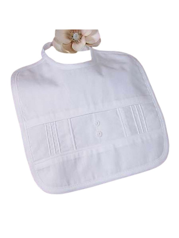 Little Things Mean A Lot White Cotton Pin Tuck Bib - SophiasStyle.com