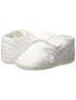 Baby Boys White Cotton Satin Pearl Button Christening Shoes 0-4 Baby - SophiasStyle.com