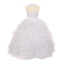 Rainkids Little Girls White Sequin Sparkly Ruffle Organza Communion Dress 6 - SophiasStyle.com