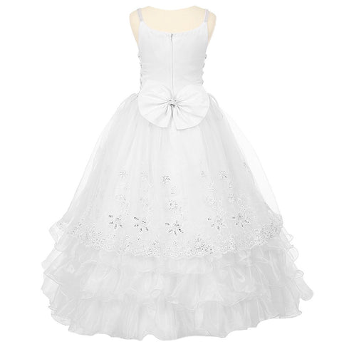 Rain Kids Big Girls White Rhinestone Virgin Mary First Communion Dress 7-18 - SophiasStyle.com