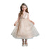 Petite Adele Little Girls Champagne Satin Organza Brooch Flower Girl Dress 2T-6 - SophiasStyle.com