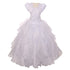 RainKids Big Girls White Sequin Flower Layer Organza Tulle Communion Dress 7-18 - SophiasStyle.com