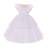 Rain Kids Little Girls White Satin Belt Bow Bolero Flower Girl Dress 2-6 - SophiasStyle.com