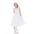 Petite Adele Little Girls White Satin Organza Brooch Flower Girl Dress 2T-6 - SophiasStyle.com